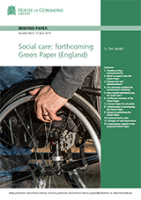 Cover Social care: forthcoming Green Paper (England)