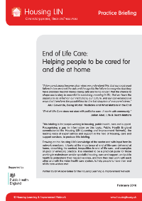 Cover HLIN PHE Practice Briefing End of Life Care