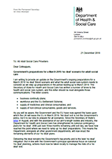 EU Exit Letter to Adult Social Care Providers cover