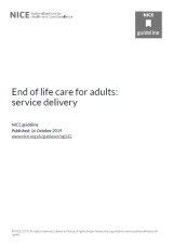 End of life care for adults: service delivery cover