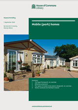 Mobile (park) homes: Research briefing 2023 COVER