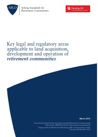 Key legal and regulatory areas applicable to land acquisition, development and operation of retirement communities