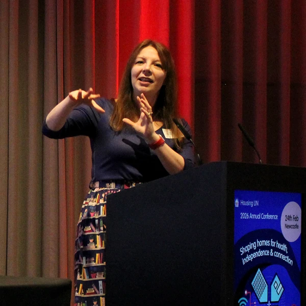 Vicki McCall speaking at HLIN Newcastle