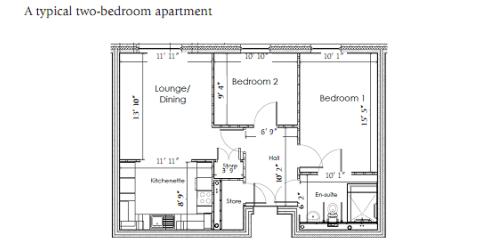 Poplar House - Typical Two Bedroom Apartment