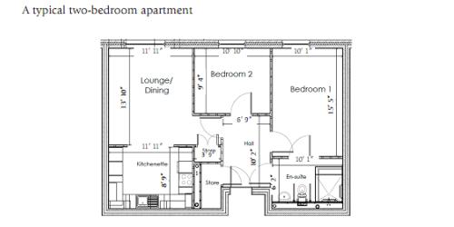 Poplar House - Typical Two Bedroom Apartment
