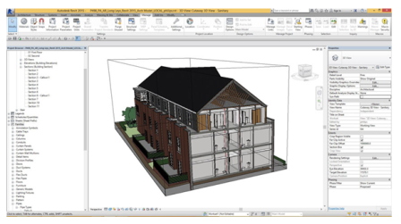 Cut through of multi storey residential revit project