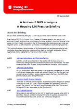 A lexicon of NHS acronyms cover
