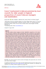 Carers’ involvement in telecare provision by local councils for older people in England: Perspectives of council telecare managers and stakeholders cover