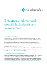 Cover High Streets evidence briefing