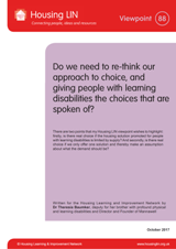 Do we need to re-think our approach to choice, and giving people with learning disabilities the choices that are spoken of?