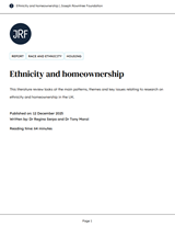 Ethnicity and homeownership COVER