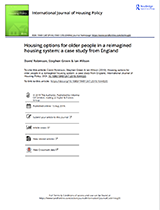 Housing options for older people in a reimagined housing system: a case study from England cover