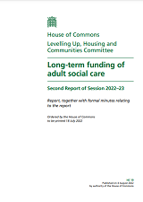 Long term funding of adult social care cover