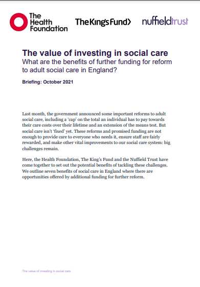 The value of investing in social care cover