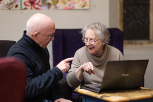 Older people using computer