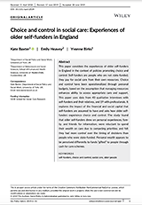 Choice and control in social care: Experiences of older self‐funders in England